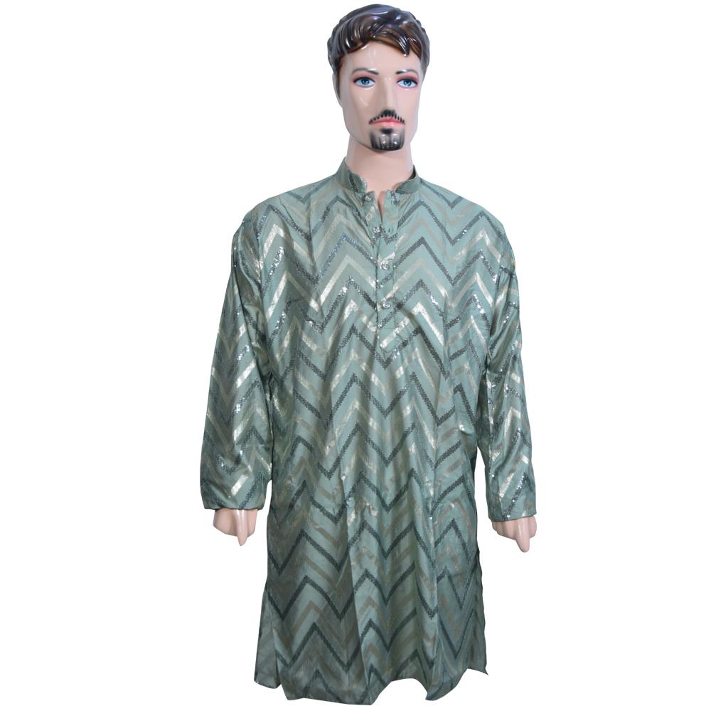 ZIG ZAG GREEN KURTA SET