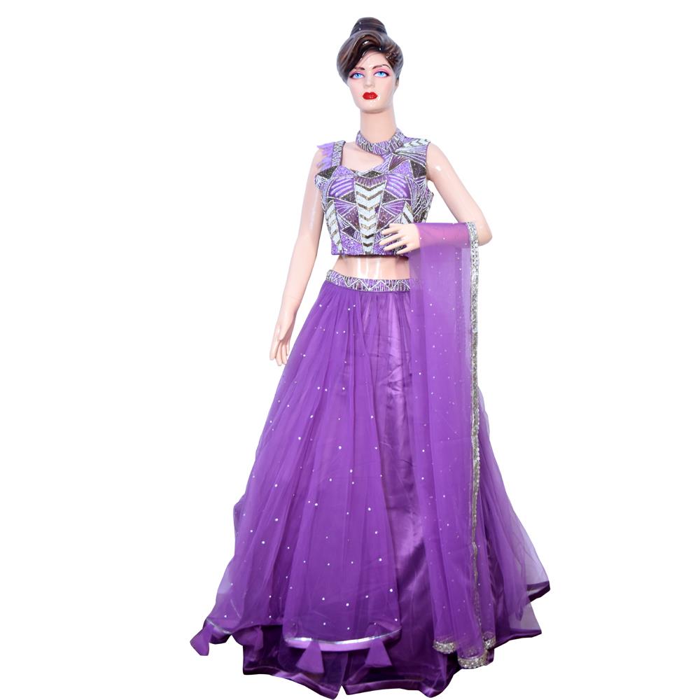 BRANDED PURPLE CROP TOP LEHENGA