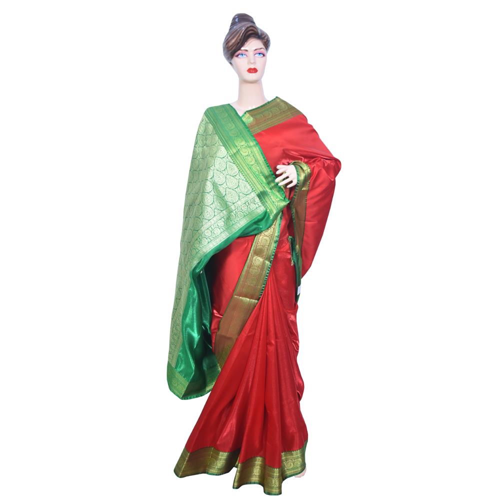 PLAIN SILK SAREE WITH BORDER