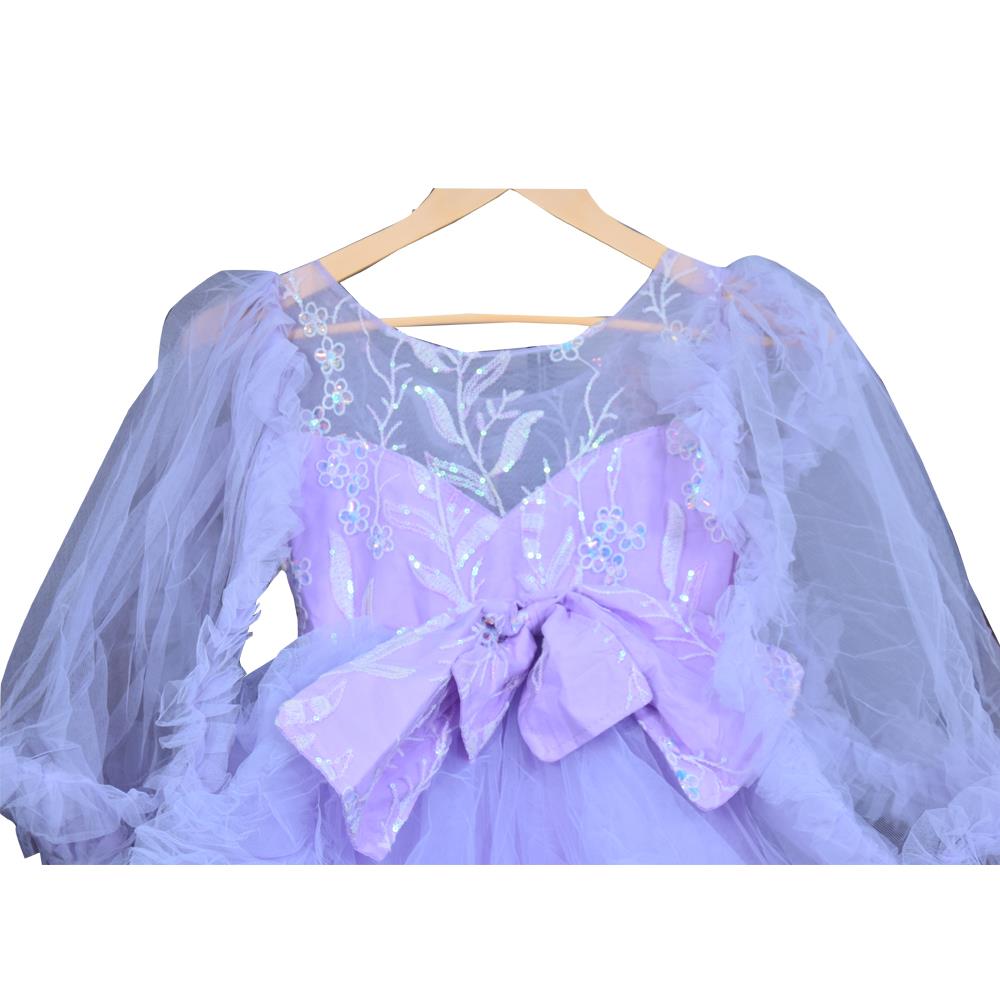 LAVENDER BOW FRILL FROCK