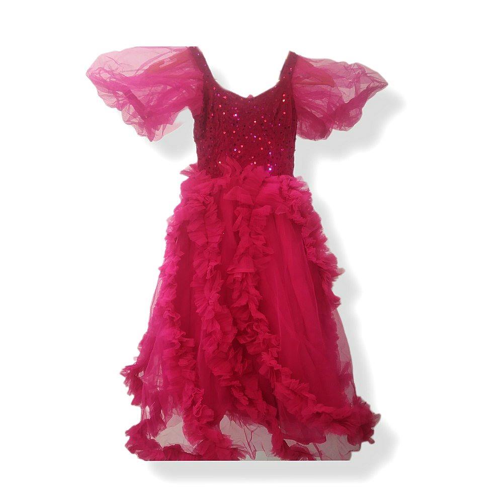 MAGENTA PARTY WEAR FROCK FOR GIRLS