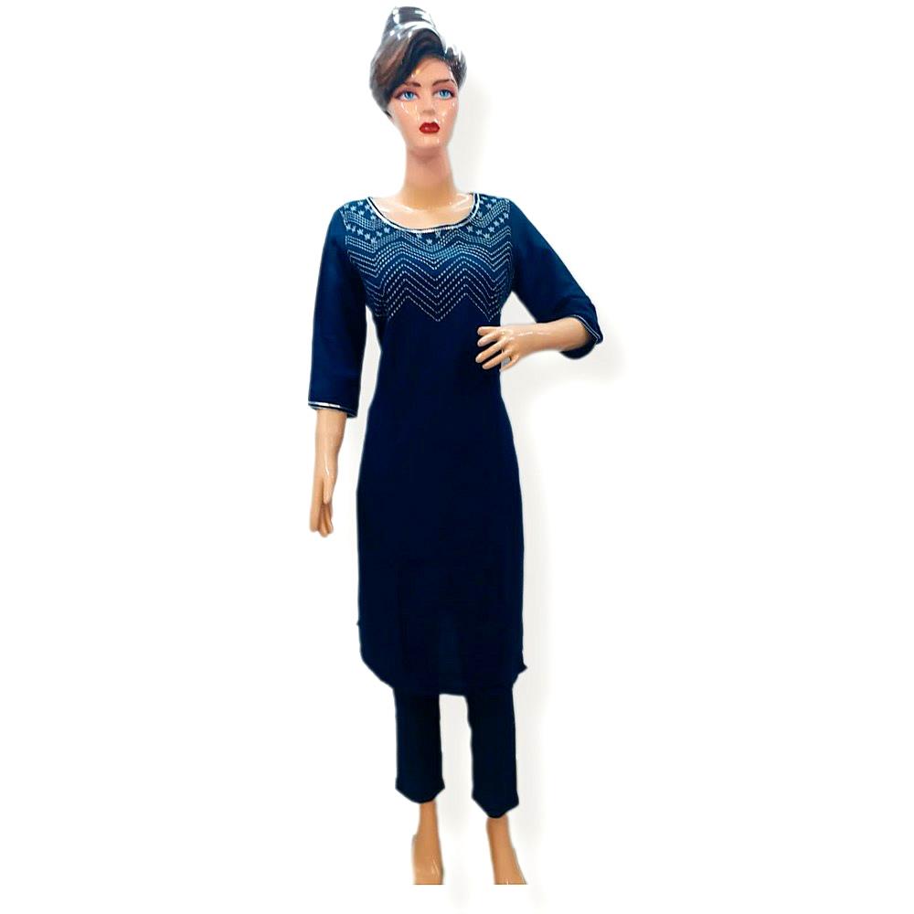 AURELIA NAVY BLUE KURTI WITH PANT